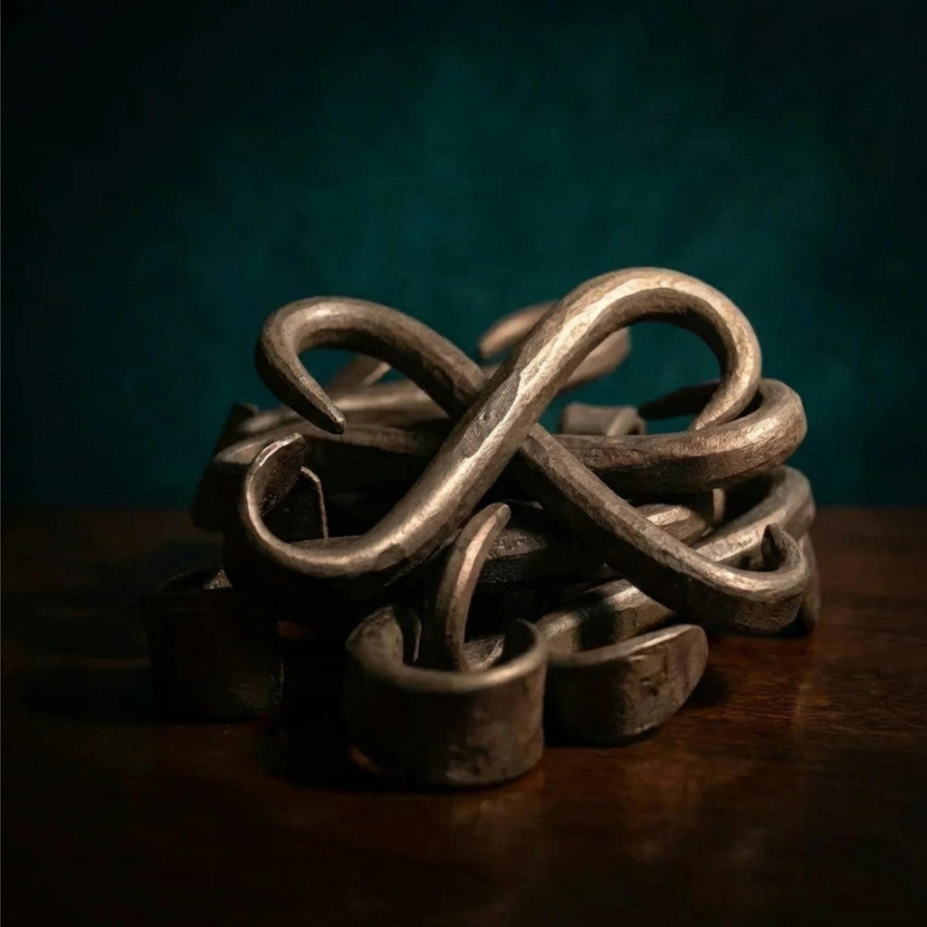 11 Hand-Forged Iron S-Hooks | Antique Industrial Wall Hangers - The Relic Detail