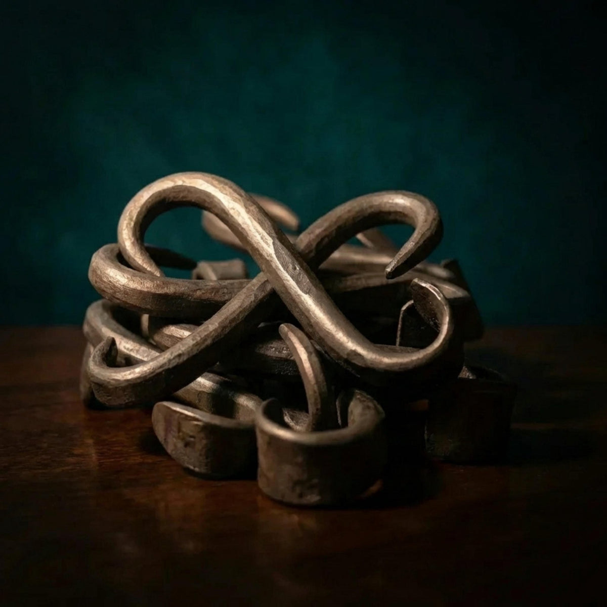 11 Hand-Forged Iron S-Hooks | Antique Industrial Wall Hangers - The Relic Detail