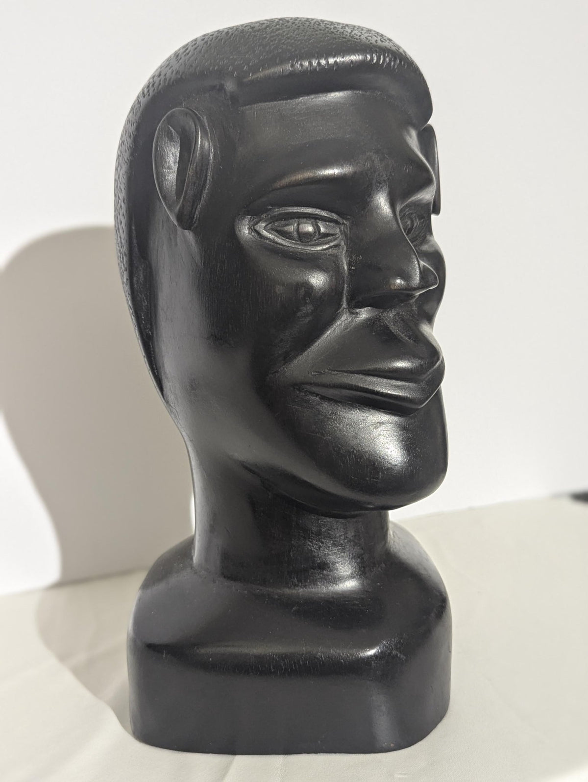 Antique African Hand-Carved Ebony Wood Sculpture with Alien Ears - The Relic Detail