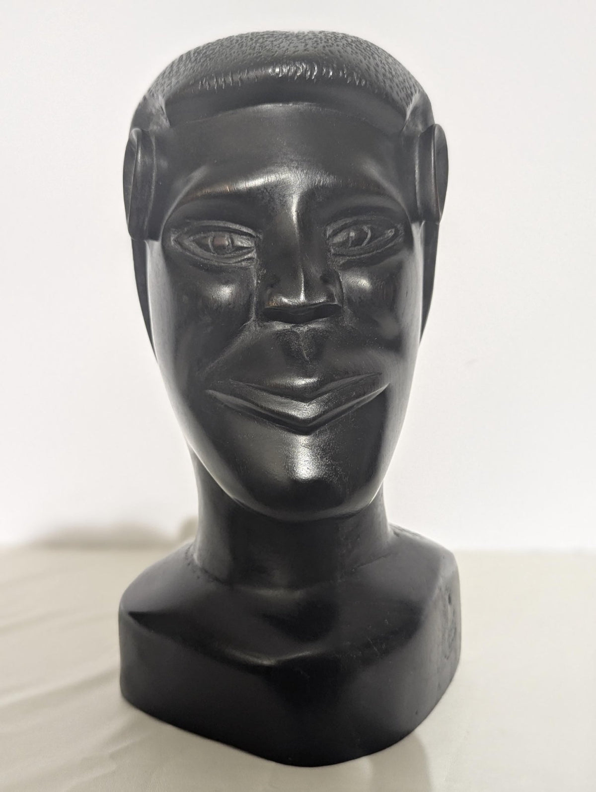 Antique African Hand-Carved Ebony Wood Sculpture with Alien Ears - The Relic Detail