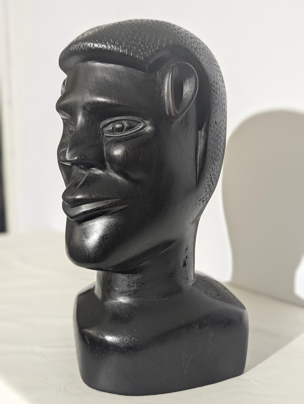 Antique African Hand-Carved Ebony Wood Sculpture with Alien Ears - The Relic Detail