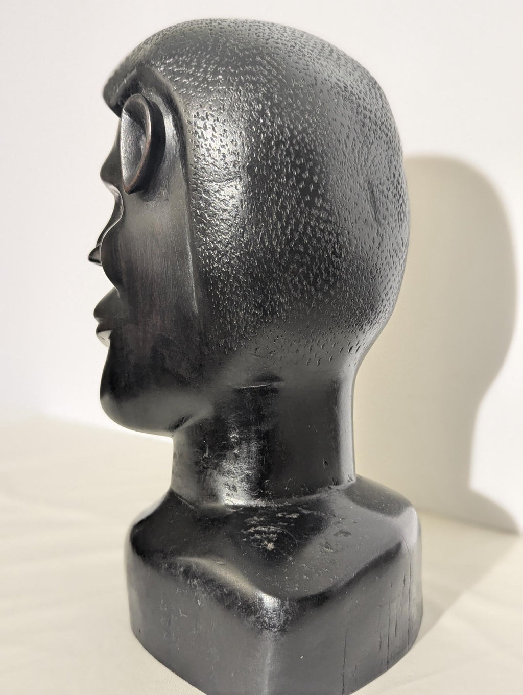 Antique African Hand-Carved Ebony Wood Sculpture with Alien Ears - The Relic Detail