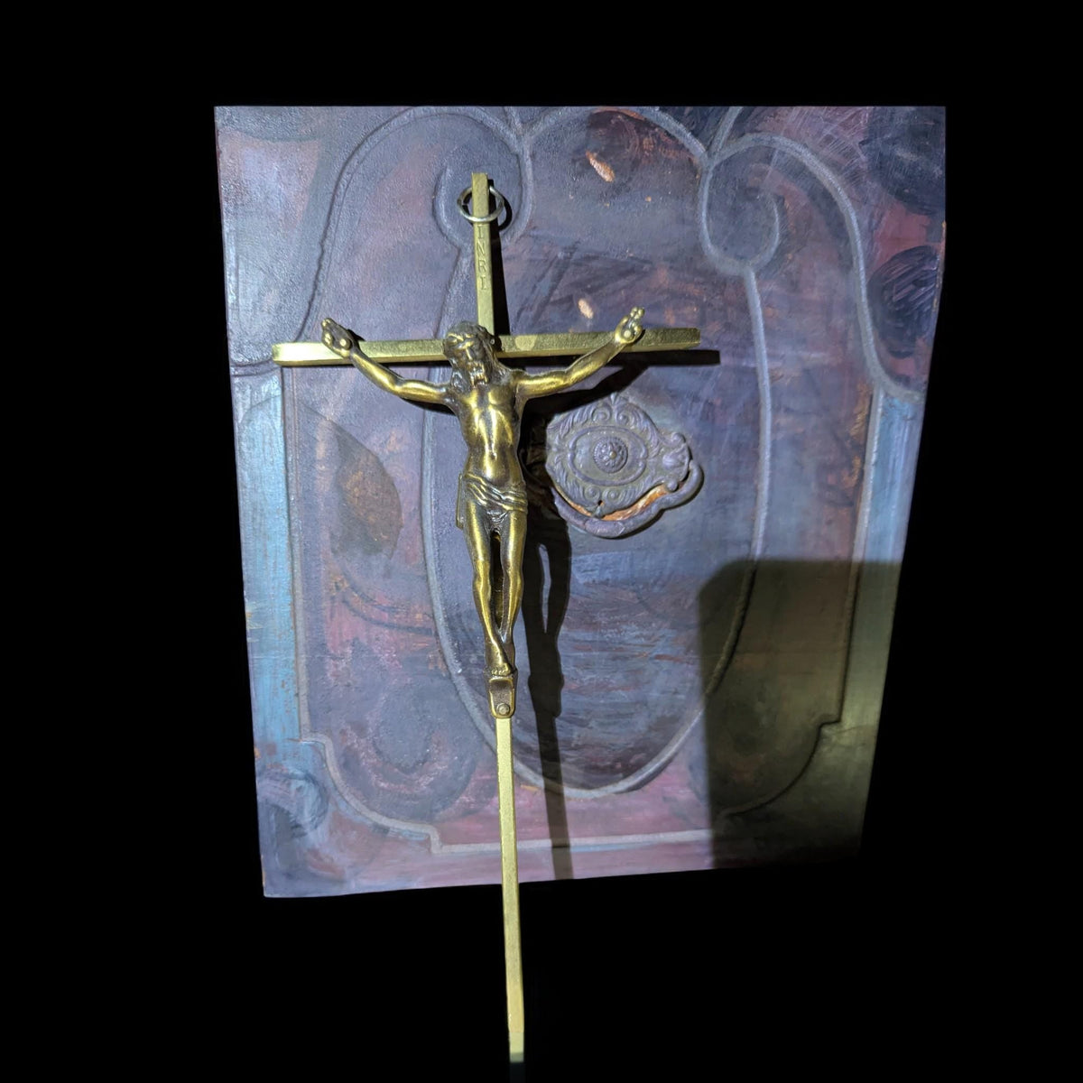 Antique Brass Crucifix Jesus Cross Wall Hanging (12 inches) – Dark Academia Religious Decor - The Relic Detail