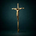 Antique Brass Crucifix Jesus Cross Wall Hanging (12 inches) – Dark Academia Religious Decor - The Relic Detail