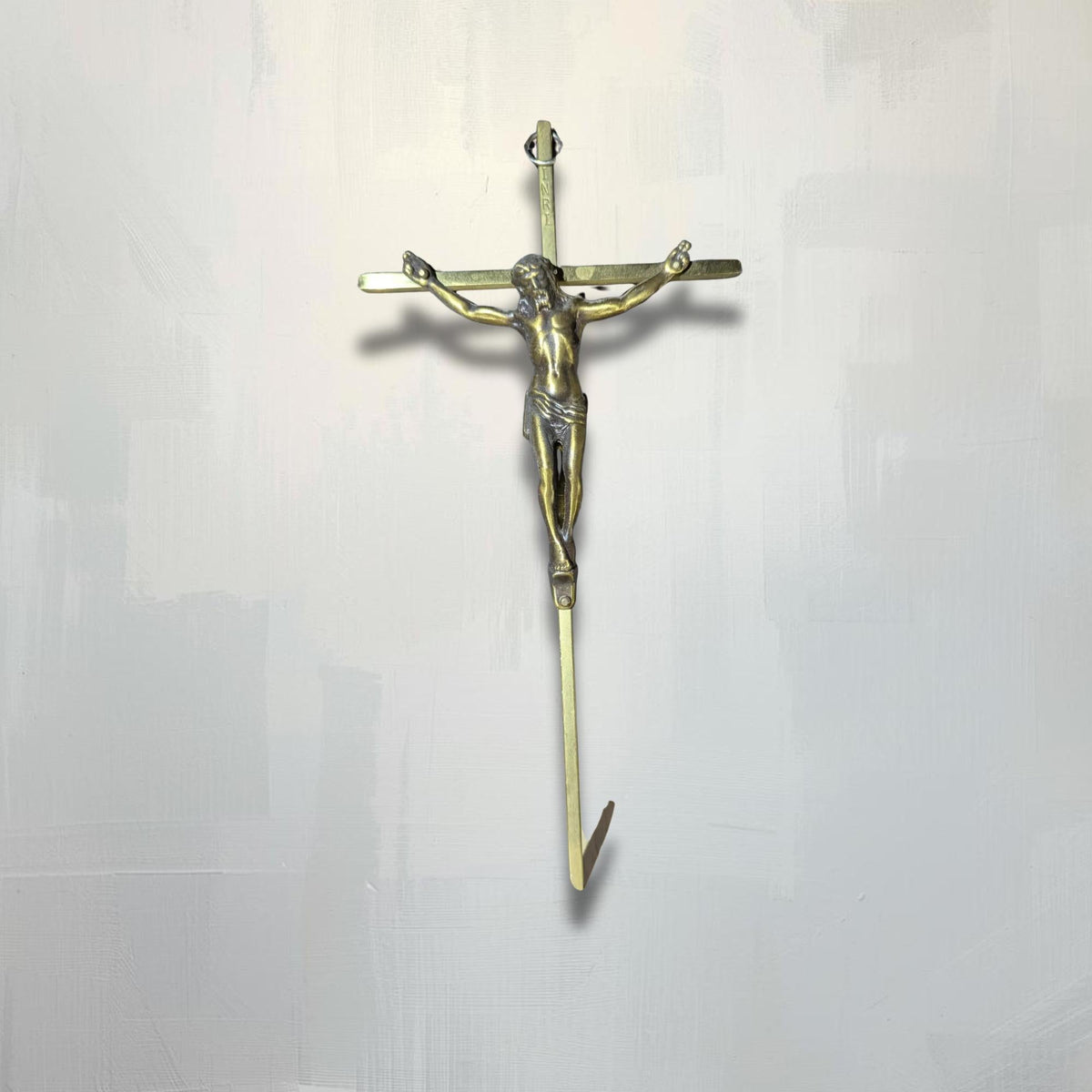Antique Brass Crucifix Jesus Cross Wall Hanging (12 inches) – Dark Academia Religious Decor - The Relic Detail