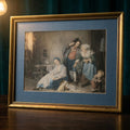 Antique "Broken Eggs" Painting by Greuze | Gilt Framed Classical Lithograph Wall Art - The Relic Detail