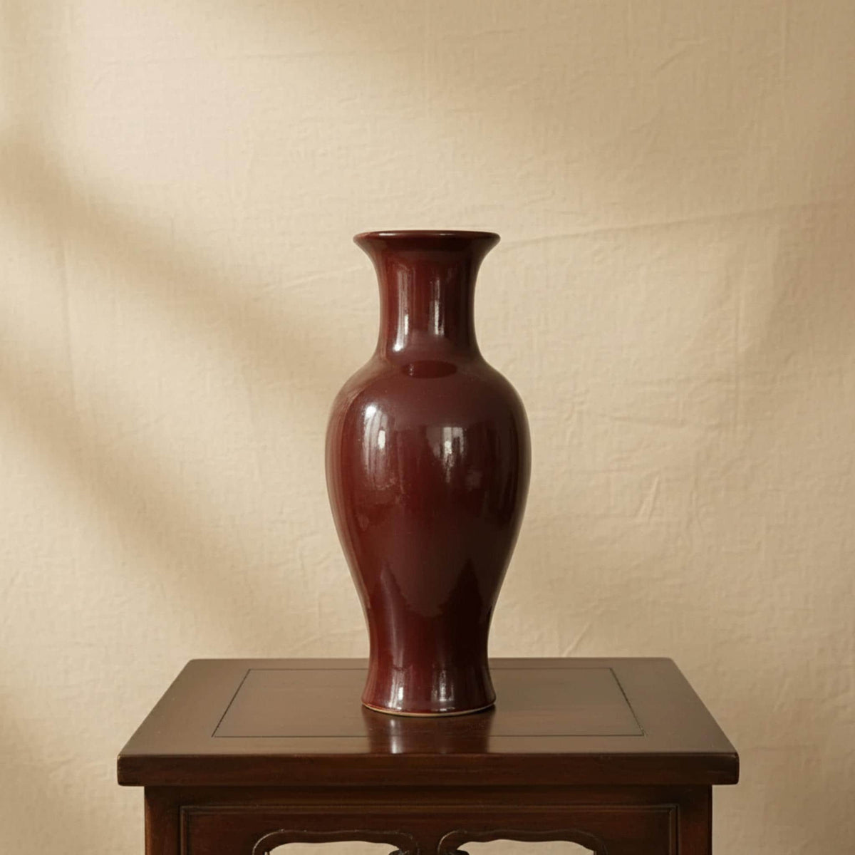 Antique Chinese Oxblood Porcelain Vase Sang de Boeuf Ceramic Fine Art Relic - The Relic Detail