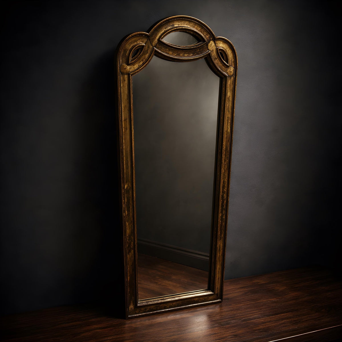 Antique English Giltwood Mirror: Art Nouveau Wall Decor Circa 1890-1910 - The Relic Detail