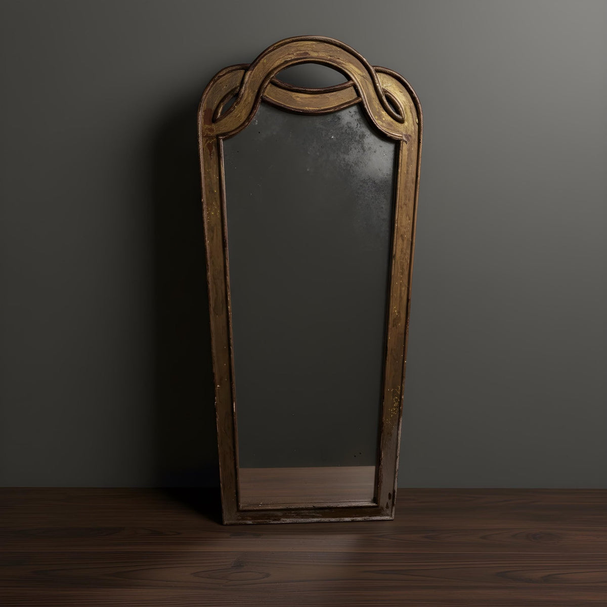 Antique English Giltwood Mirror: Art Nouveau Wall Decor Circa 1890-1910 - The Relic Detail