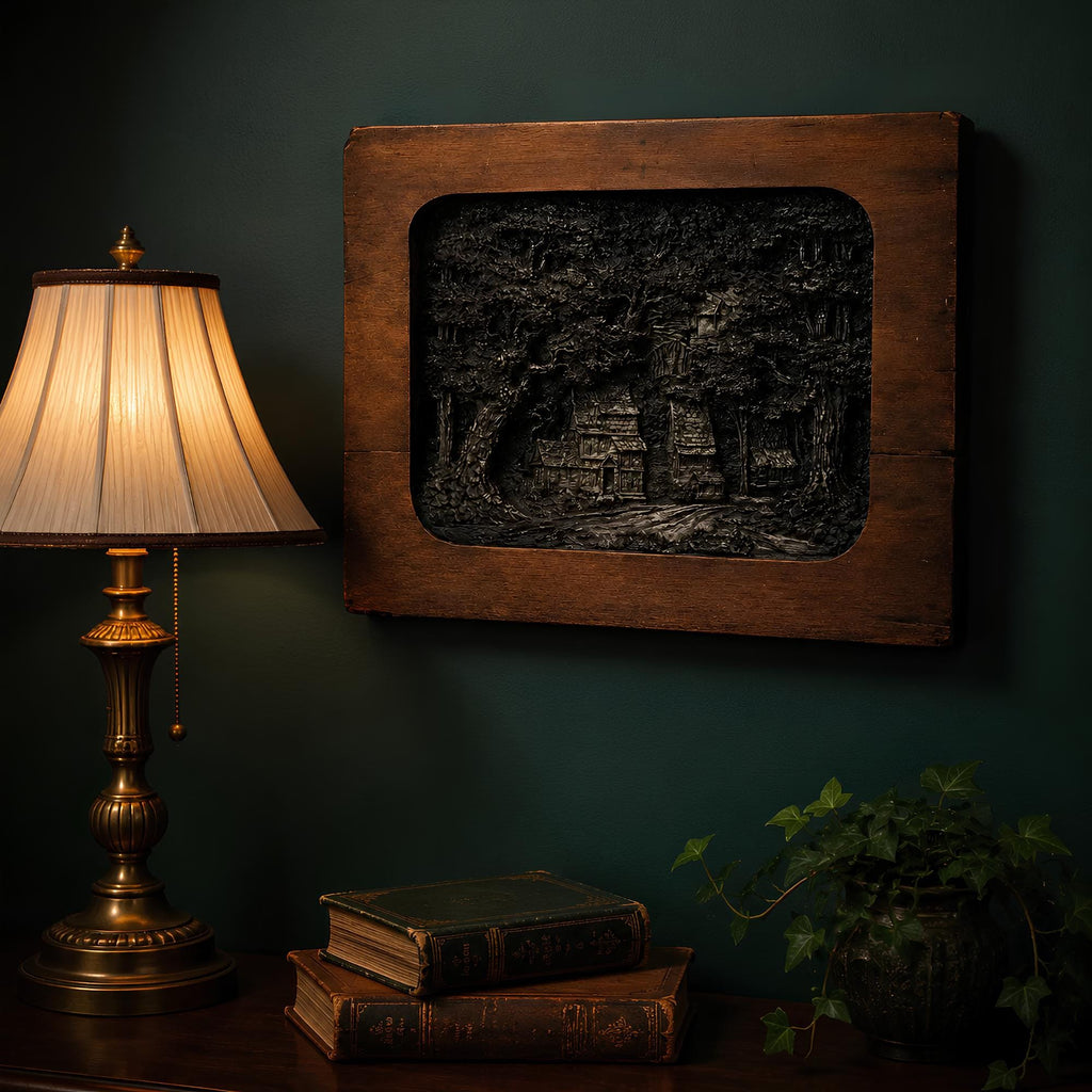 Antique French High Relief Carved Wood Plaque - The Relic Detail