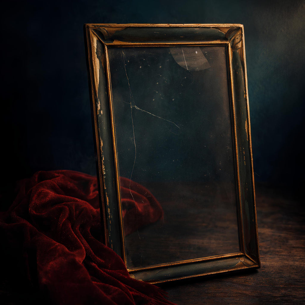 Antique Glass & Wood Picture Frame with Wire - The Relic Detail