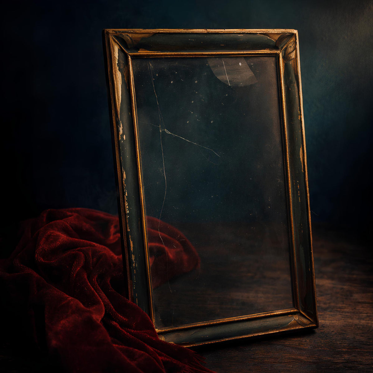 Antique Glass & Wood Picture Frame with Wire - The Relic Detail