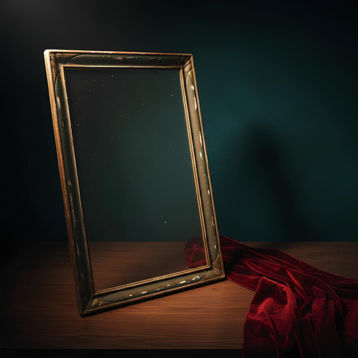 Antique Glass & Wood Picture Frame with Wire - The Relic Detail