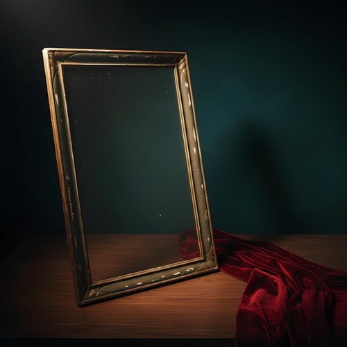 Antique Glass & Wood Picture Frame with Wire - The Relic Detail
