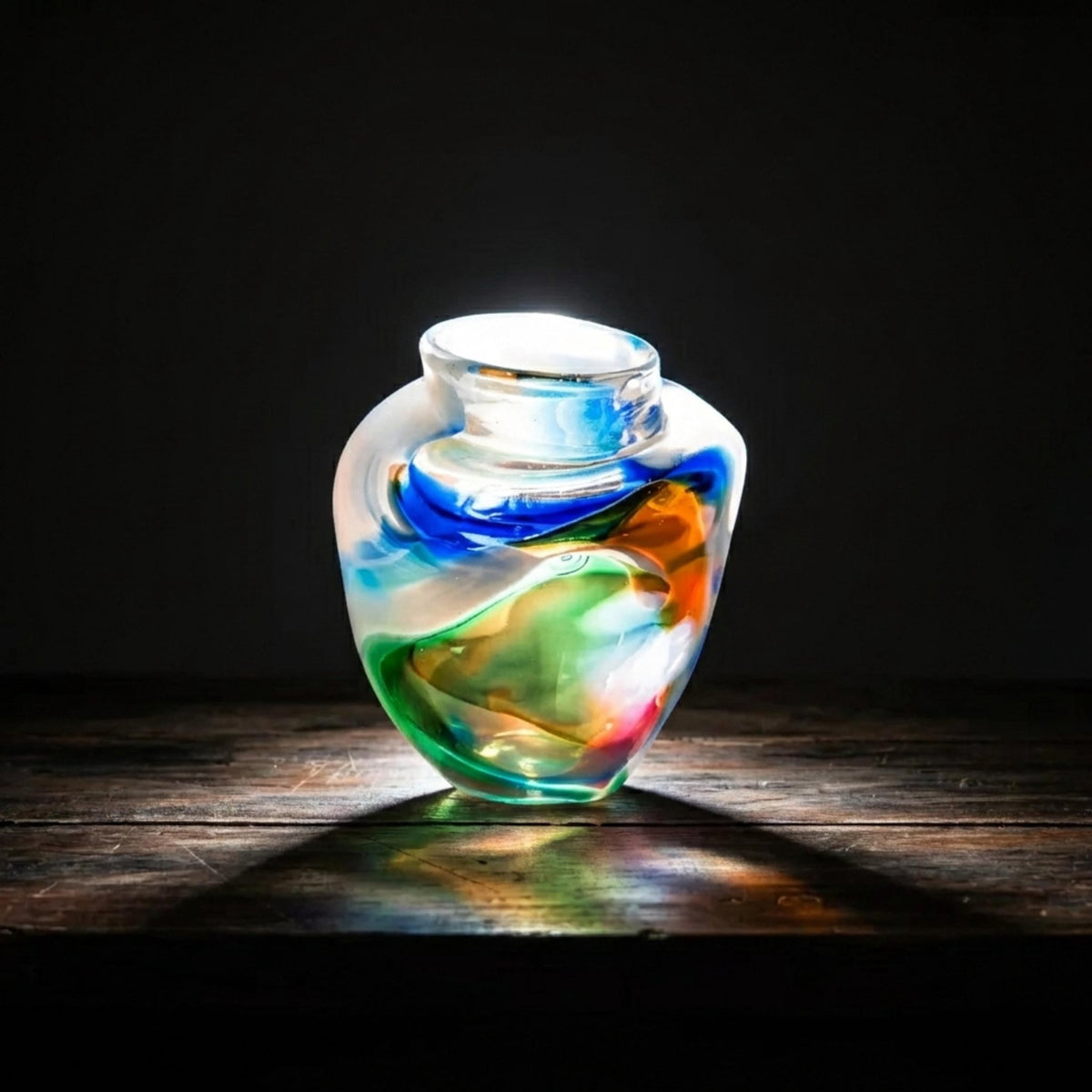 Art Glass Mini Vase, Murano Small Decorative Bud Vessel - The Relic Detail