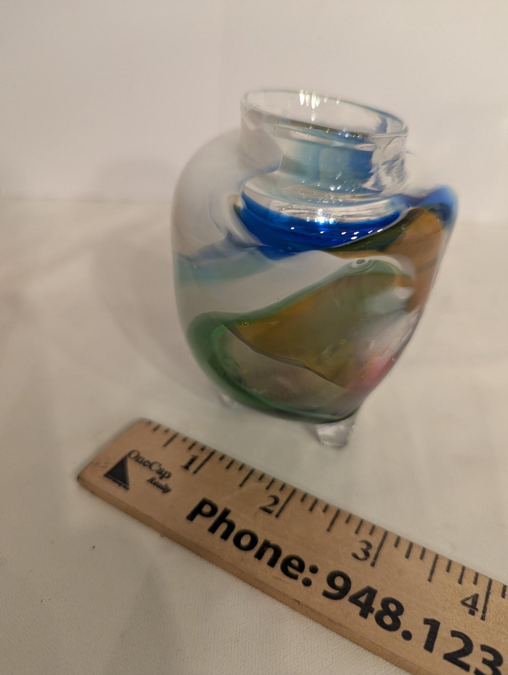 Art Glass Mini Vase, Murano Small Decorative Bud Vessel - The Relic Detail