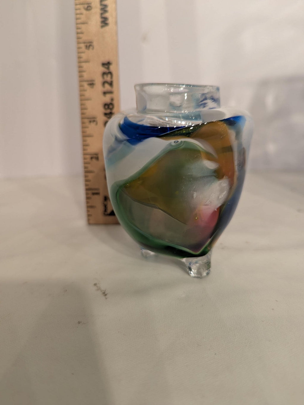 Art Glass Mini Vase, Murano Small Decorative Bud Vessel - The Relic Detail