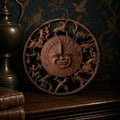 Astrology Sun Dial Wall Hanging - Rustic Iron with Zodiac Symbols - The Relic Detail