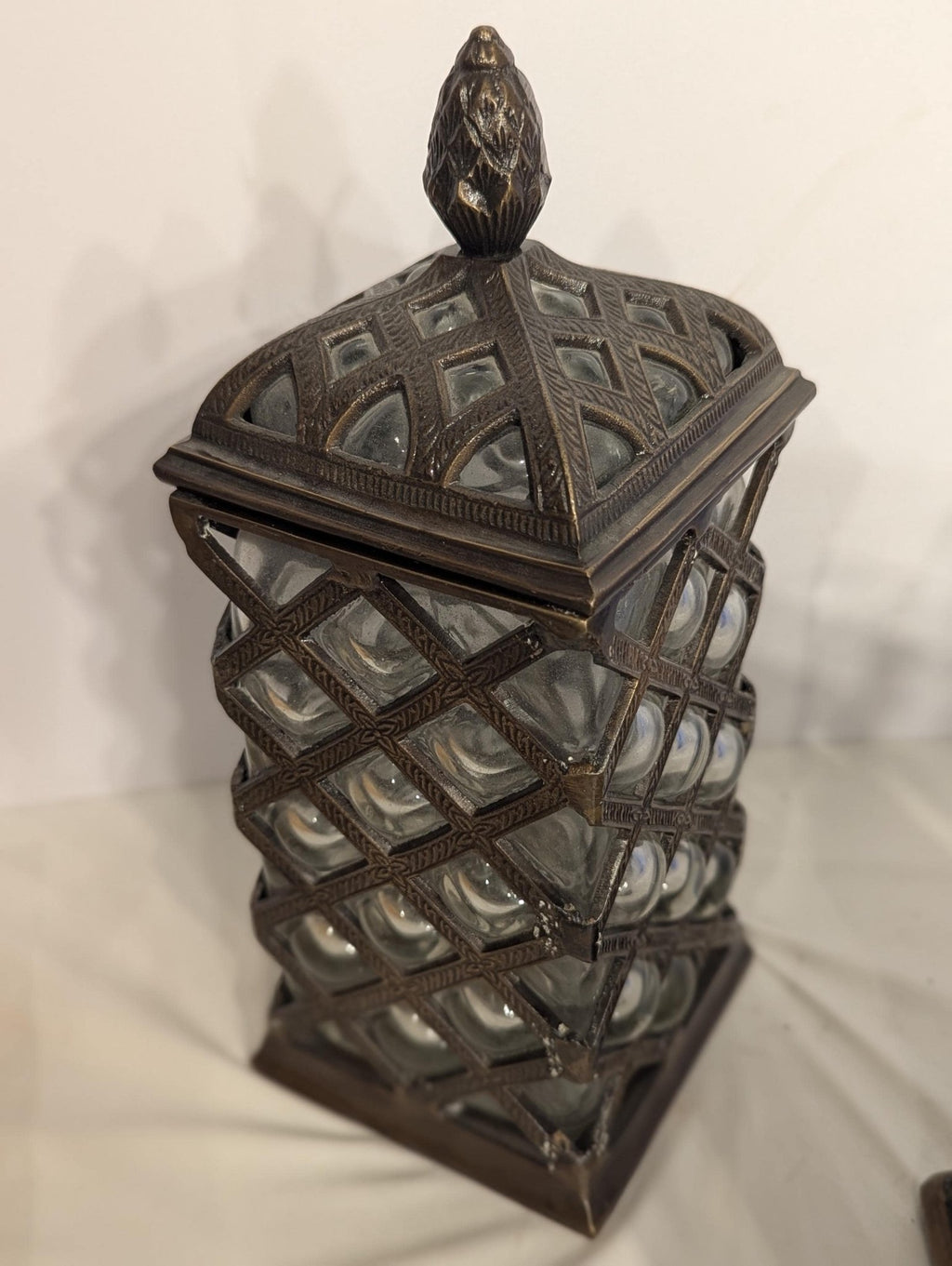 Caged Bubble Glass Apothecary Jar: Vintage Industrial Style Moody Museum Vessel - The Relic Detail