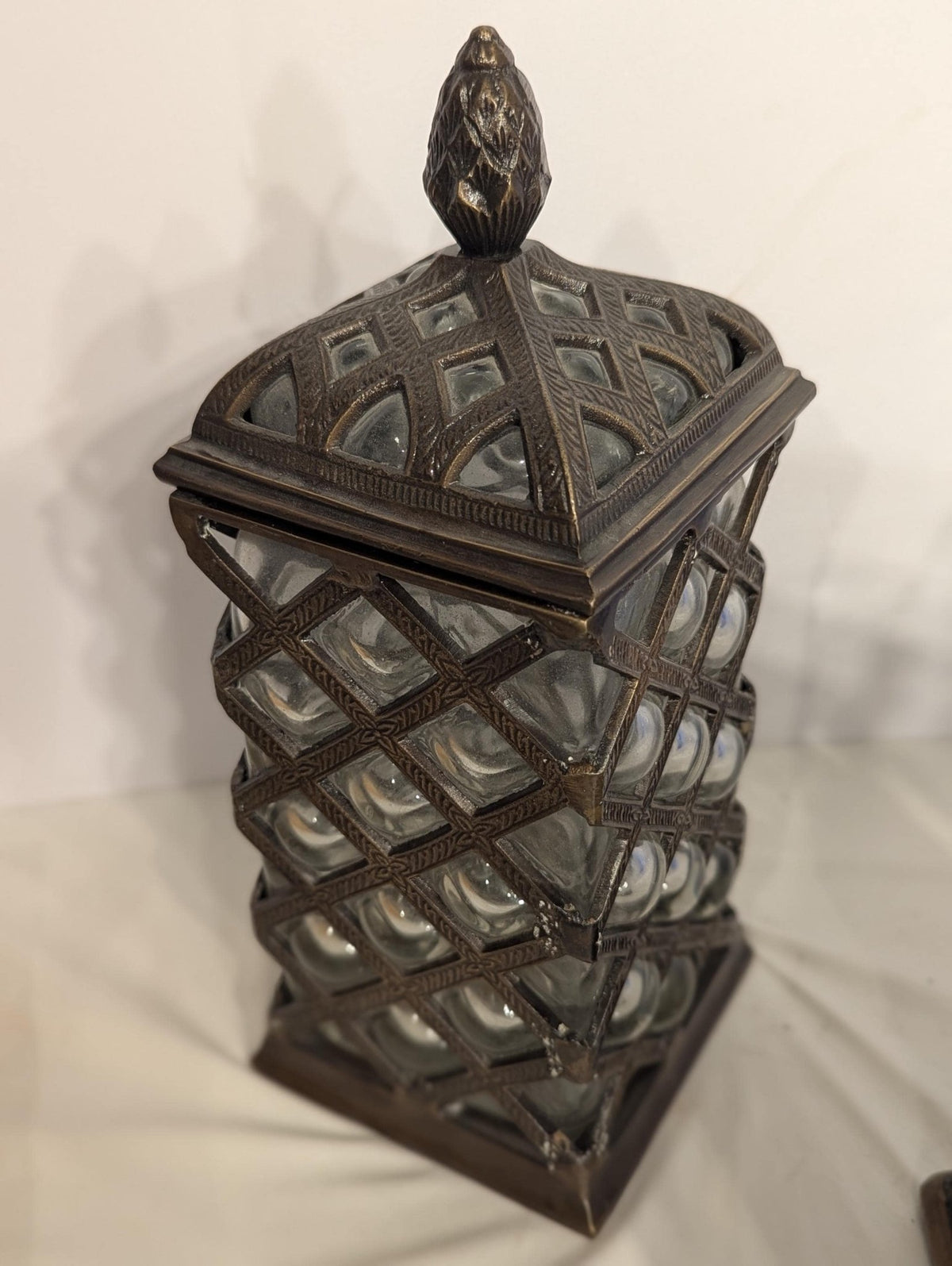 Caged Bubble Glass Apothecary Jar: Vintage Industrial Style Moody Museum Vessel - The Relic Detail