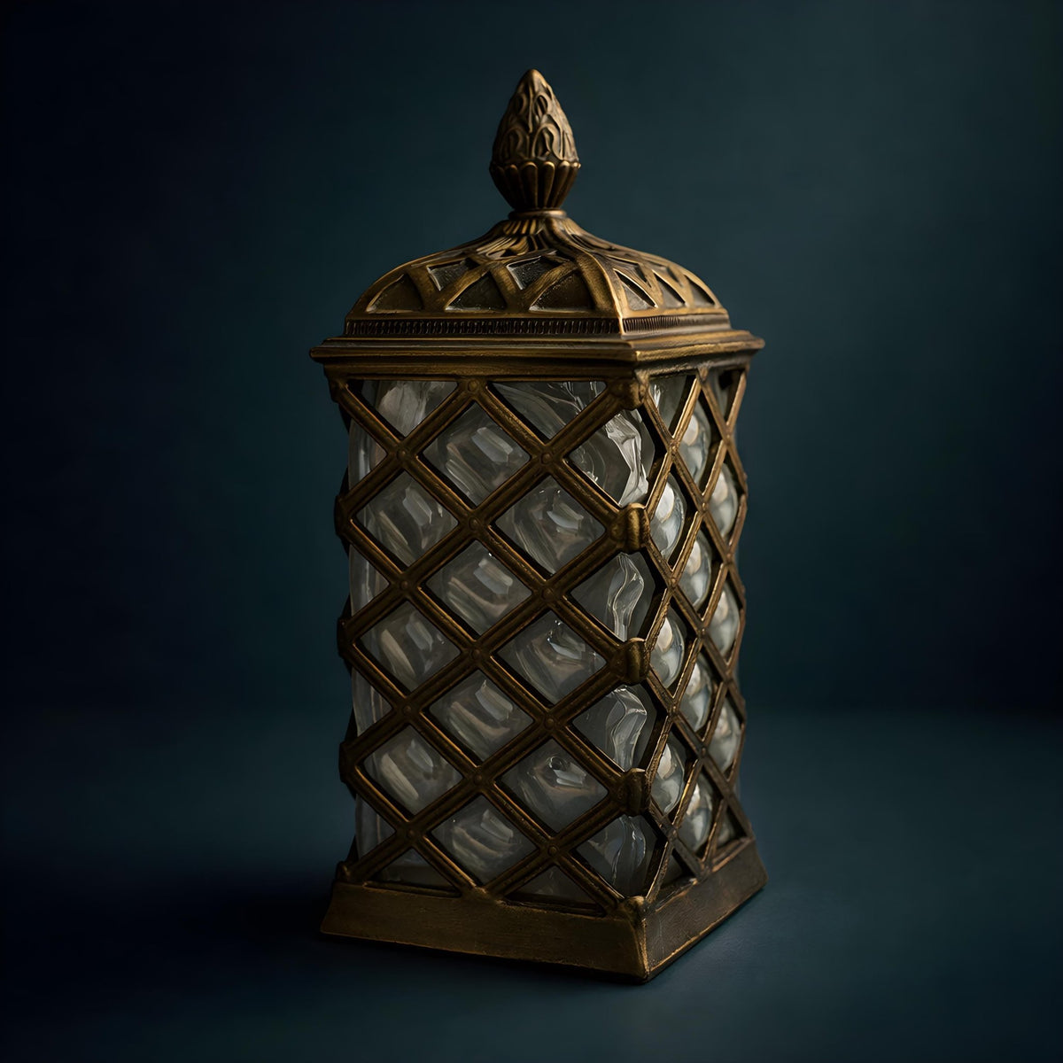 Caged Bubble Glass Apothecary Jar: Vintage Industrial Style Moody Museum Vessel - The Relic Detail
