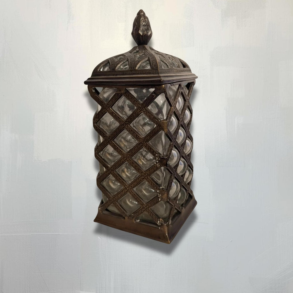 Caged Bubble Glass Apothecary Jar: Vintage Industrial Style Moody Museum Vessel - The Relic Detail