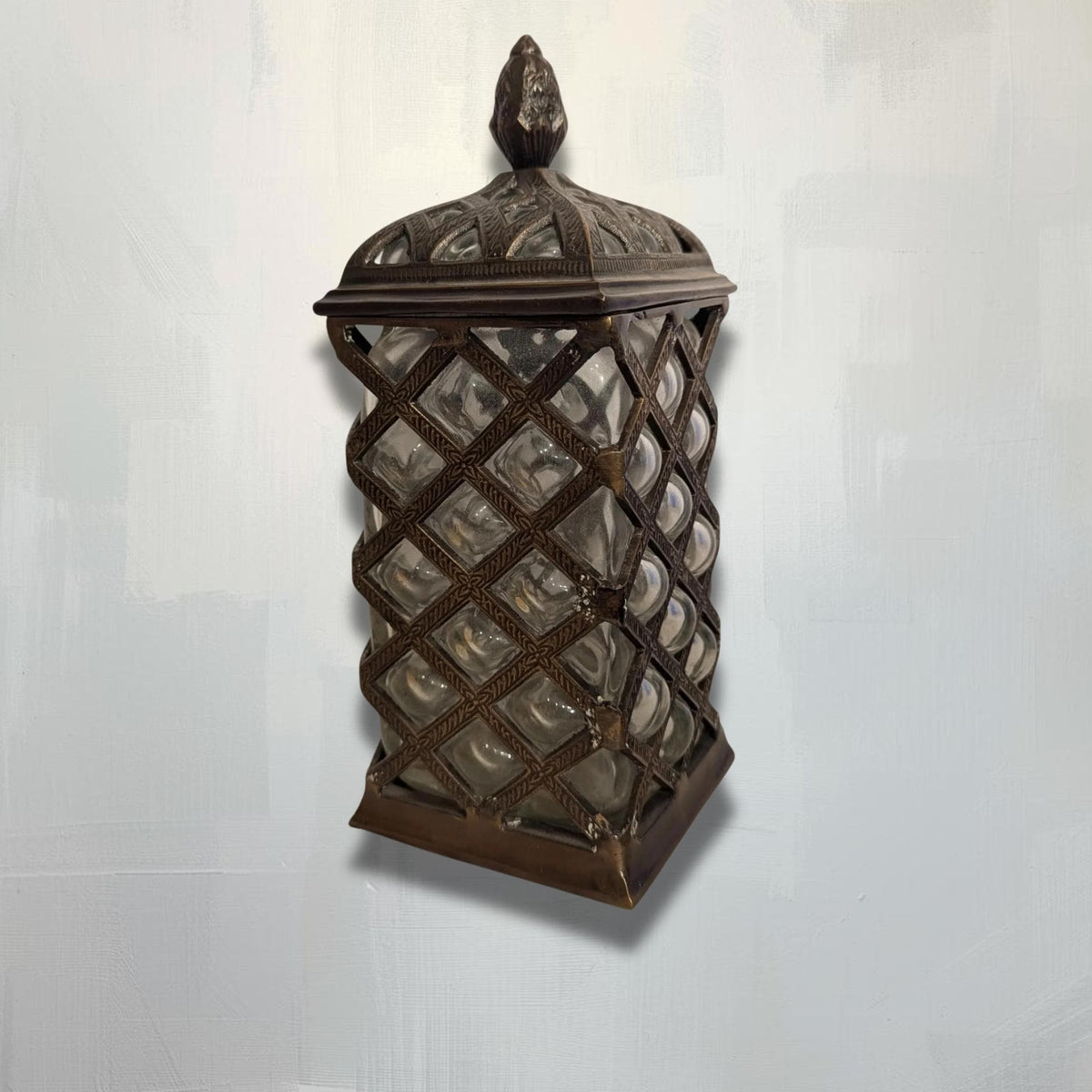 Caged Bubble Glass Apothecary Jar: Vintage Industrial Style Moody Museum Vessel - The Relic Detail