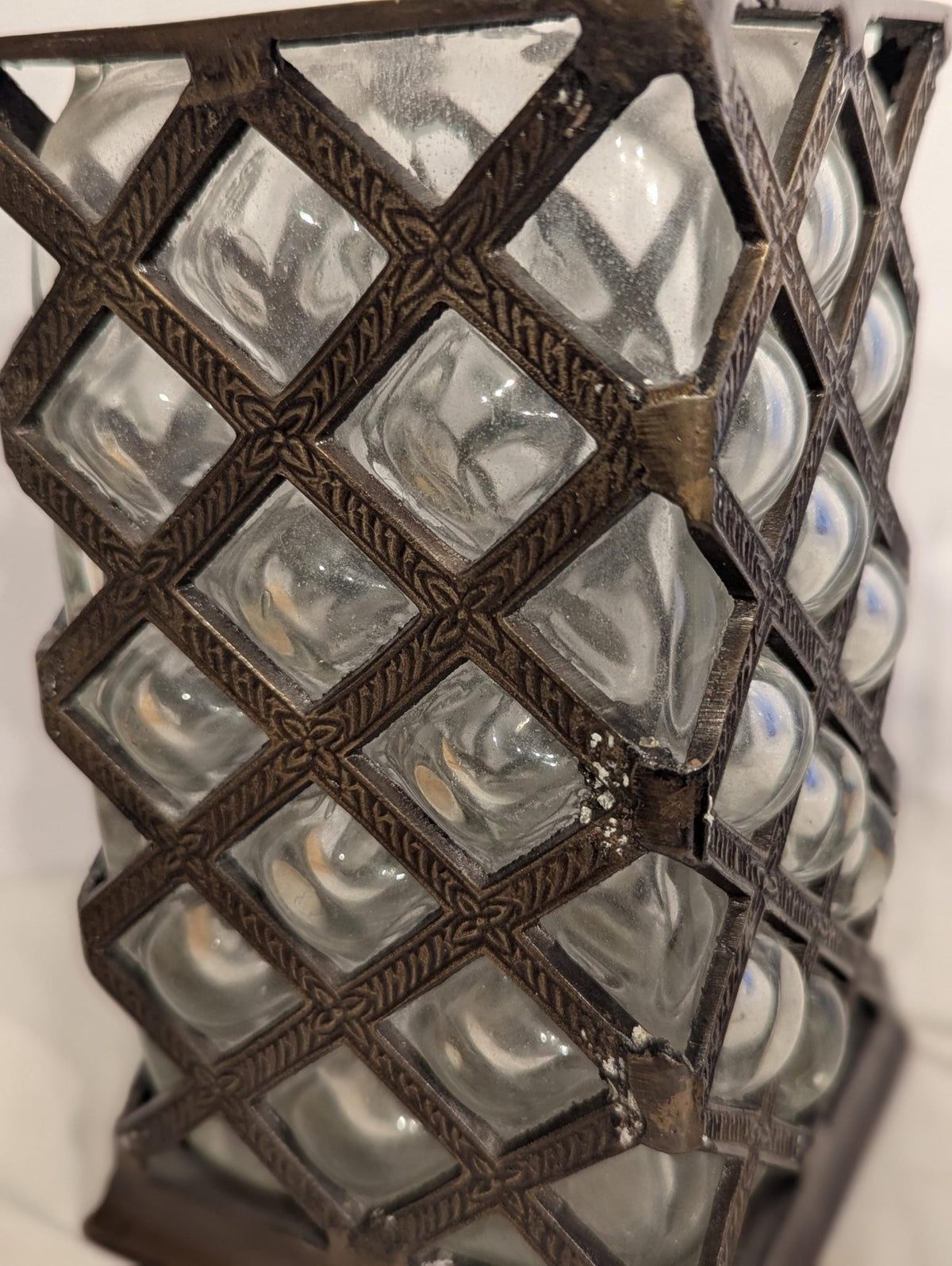 Caged Bubble Glass Apothecary Jar: Vintage Industrial Style Moody Museum Vessel - The Relic Detail