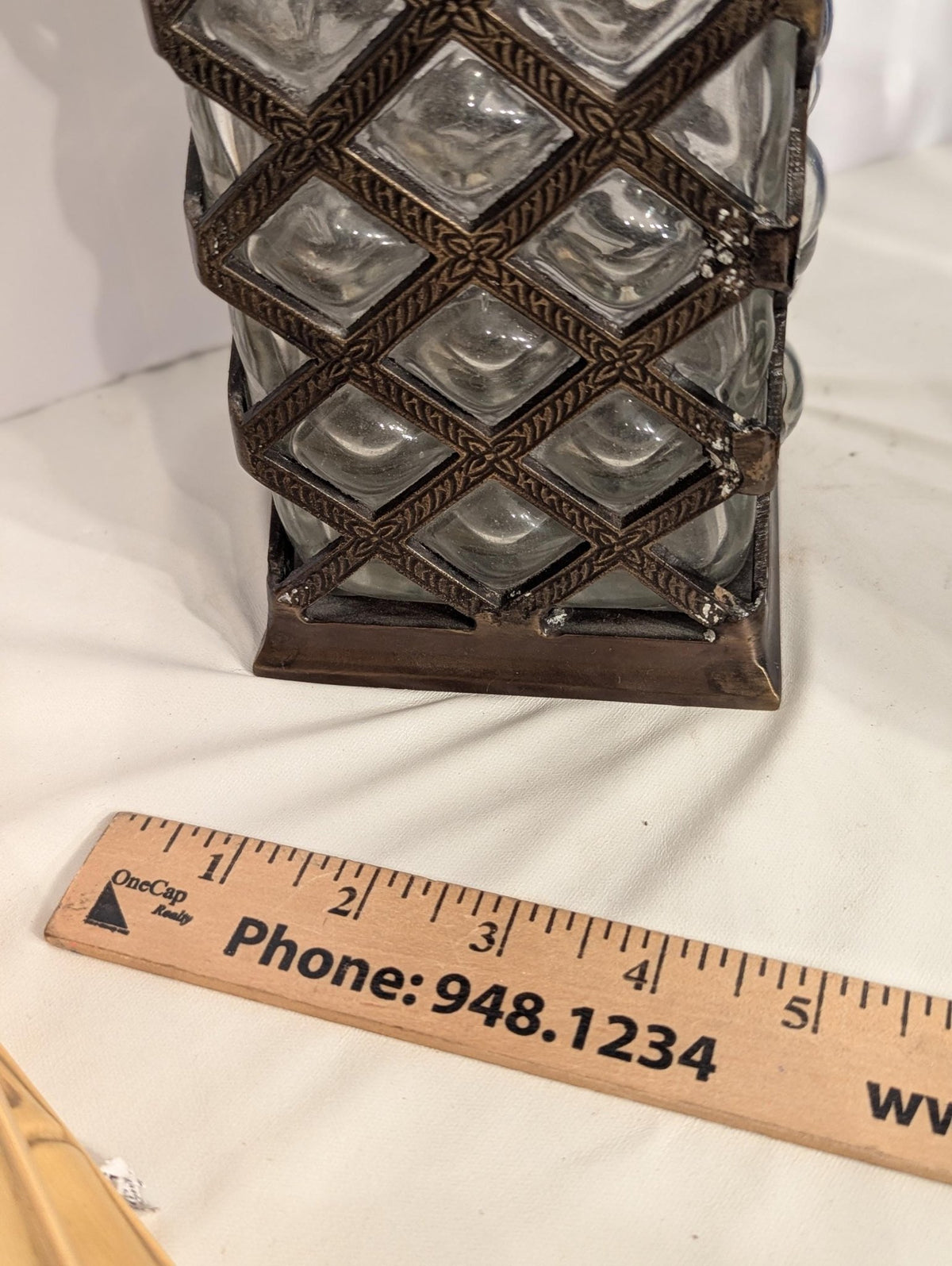 Caged Bubble Glass Apothecary Jar: Vintage Industrial Style Moody Museum Vessel - The Relic Detail