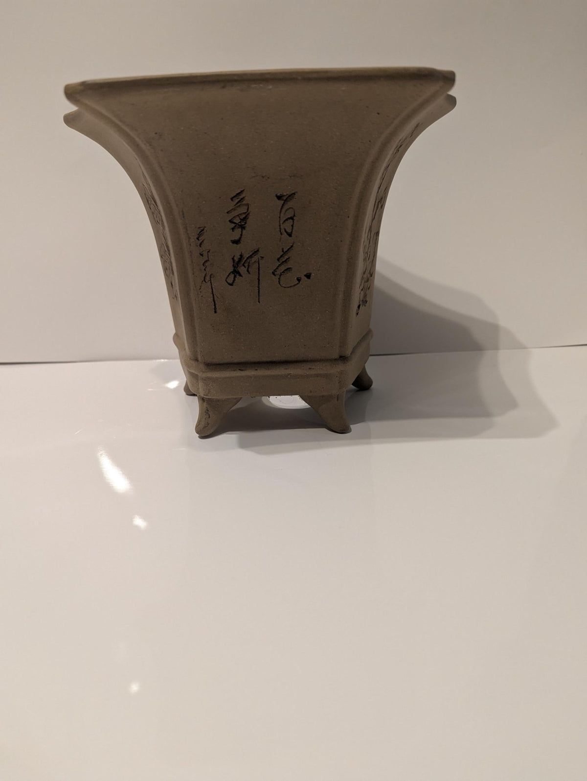 Chinese Yixing Zisha Clay Flower Pot - Orchid Bamboo Bonsai Planter Ceramic Office Decor - The Relic Detail