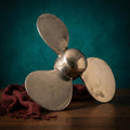 Chrome Propeller Antique Wall Decor - Silver Industrial Aviation Metal Art Sculpture Airplane Hanging Design - The Relic Detail