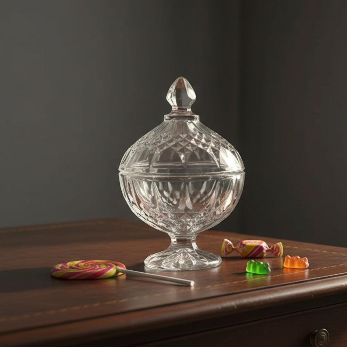Cristal d'Arques Longchamp Pedestal Candy Dish With Lid – Vintage French Crystal Glassware - The Relic Detail