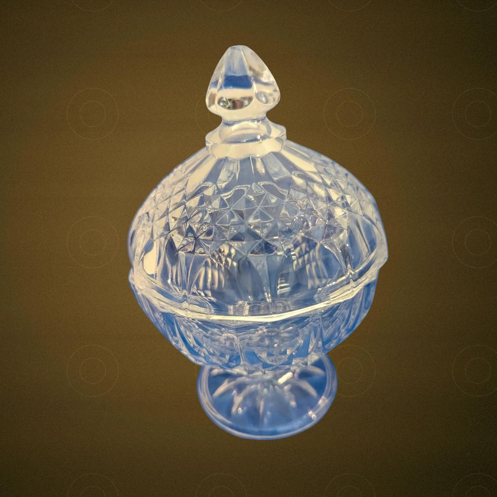 Cristal d'Arques Longchamp Pedestal Candy Dish With Lid – Vintage French Crystal Glassware - The Relic Detail