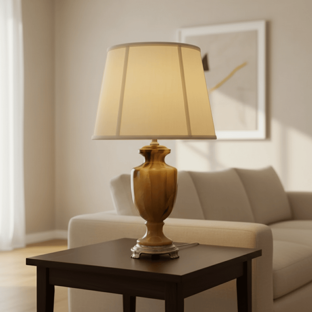 CVV Vianne "Butterscotch" Carmel Slag Art Glass Urn Lamp, 26 inches - The Relic Detail