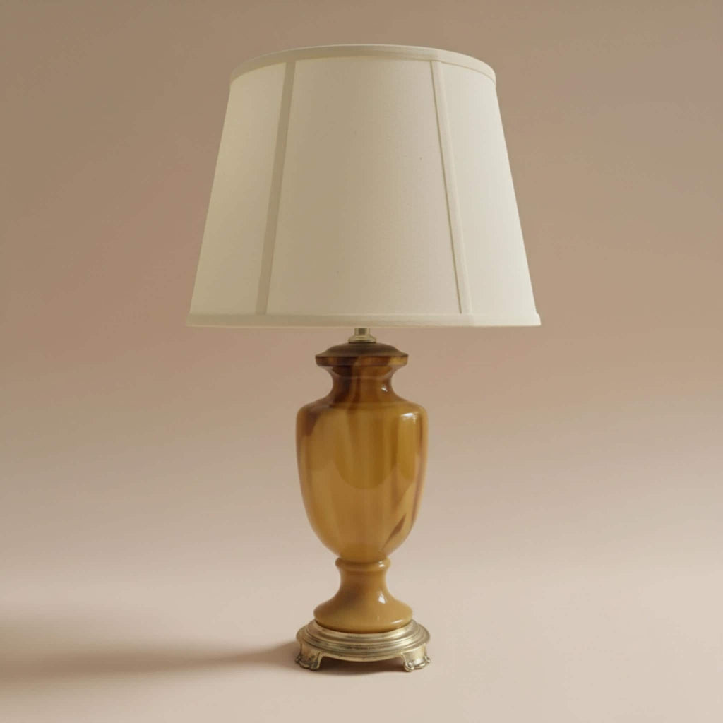 CVV Vianne "Butterscotch" Carmel Slag Art Glass Urn Lamp, 26 inches - The Relic Detail