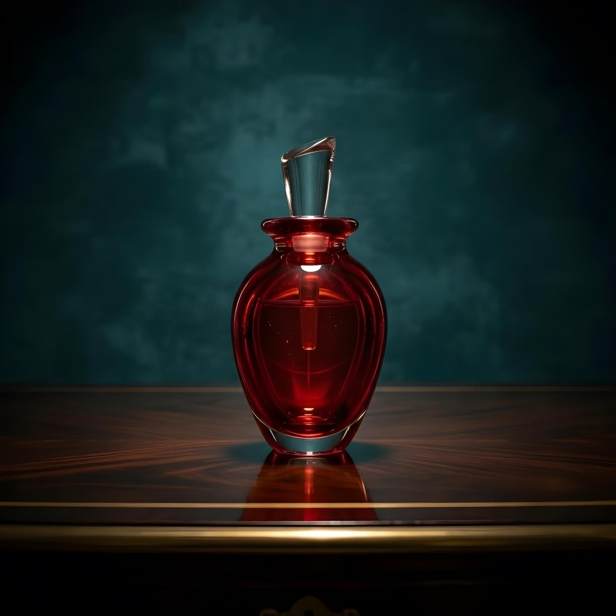 Dark Ruby Hand Blown Glass Perfume Bottle | Italian Vintage - The Relic Detail