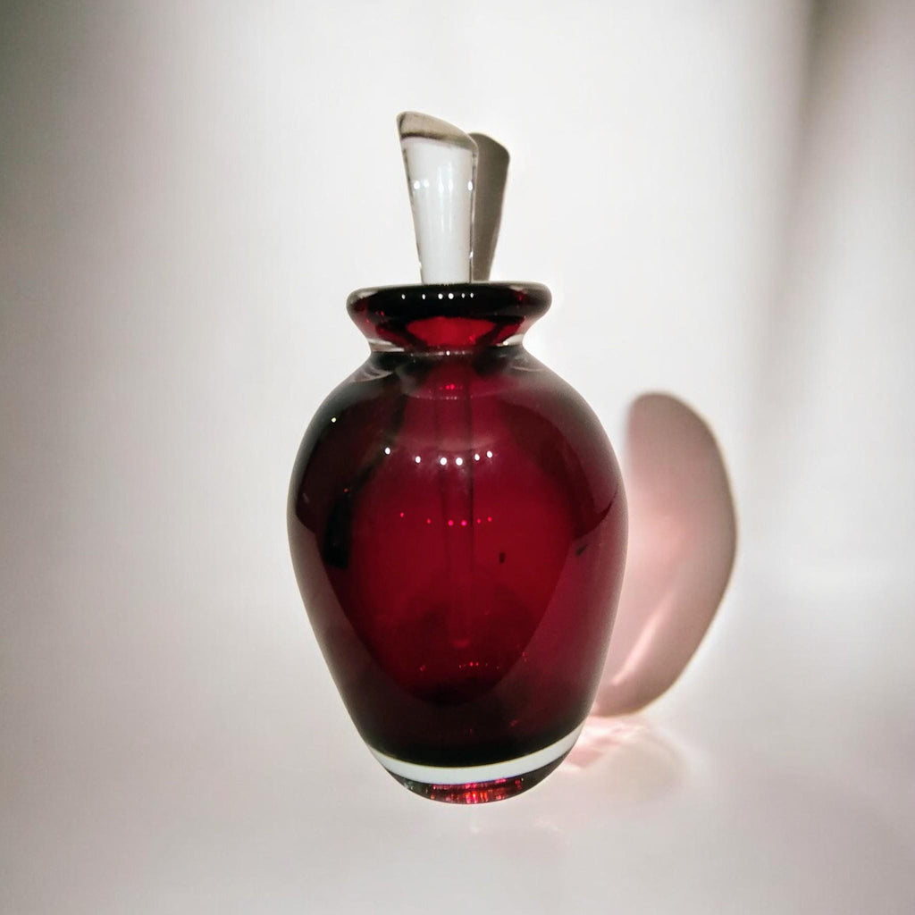 Dark Ruby Hand Blown Glass Perfume Bottle | Italian Vintage - The Relic Detail