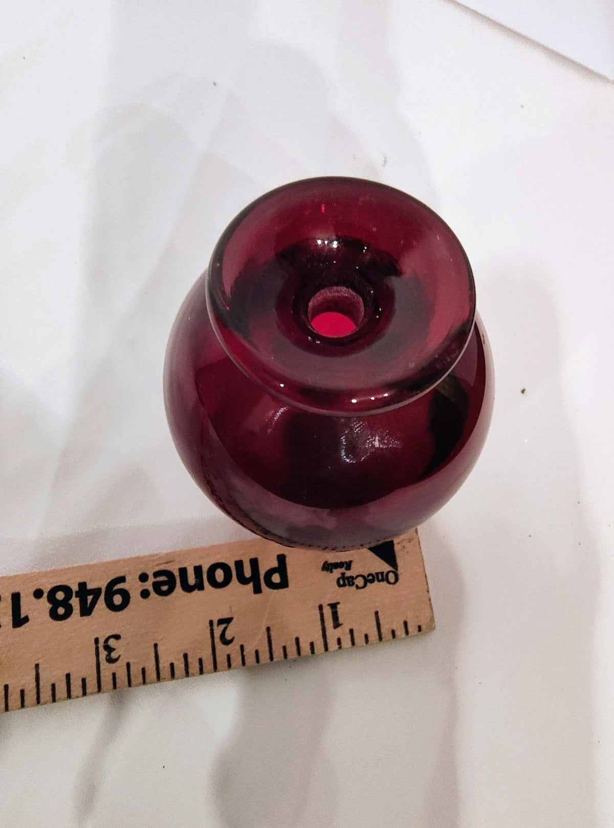 Dark Ruby Hand Blown Glass Perfume Bottle | Italian Vintage - The Relic Detail