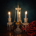 Antique Hollywood Regency Crystal Girandole Candelabra - The Relic Detail