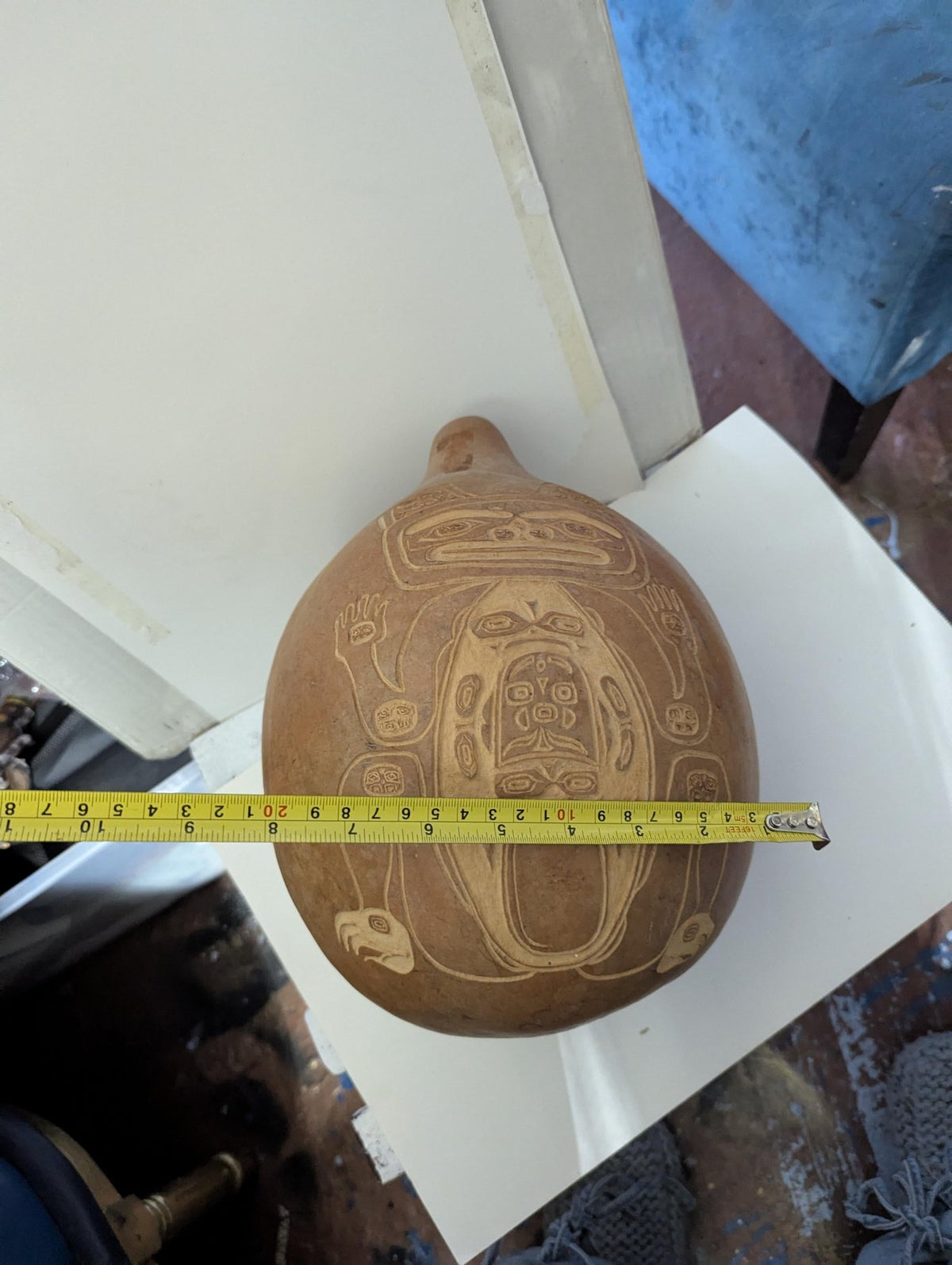 Grizzly Bear Carved Gourd: Handcrafted Rustic Nature Sculpture - The Relic Detail