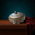 Hammered Aluminum and Glass Candy Dish 1940's by Rodney Kent - The Relic Detail