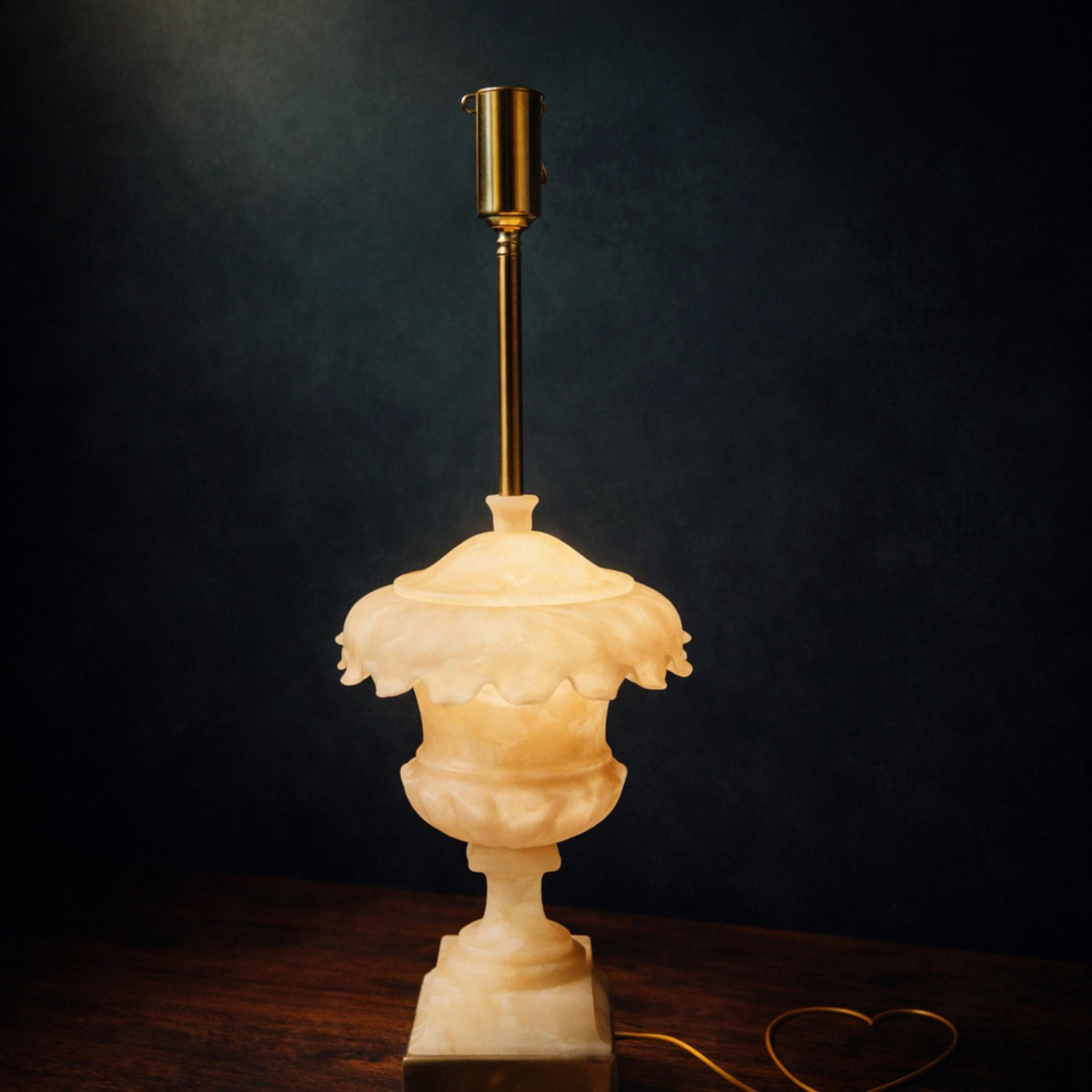 Hand-Carved Alabaster Table Lamp, 31 in. - The Relic Detail