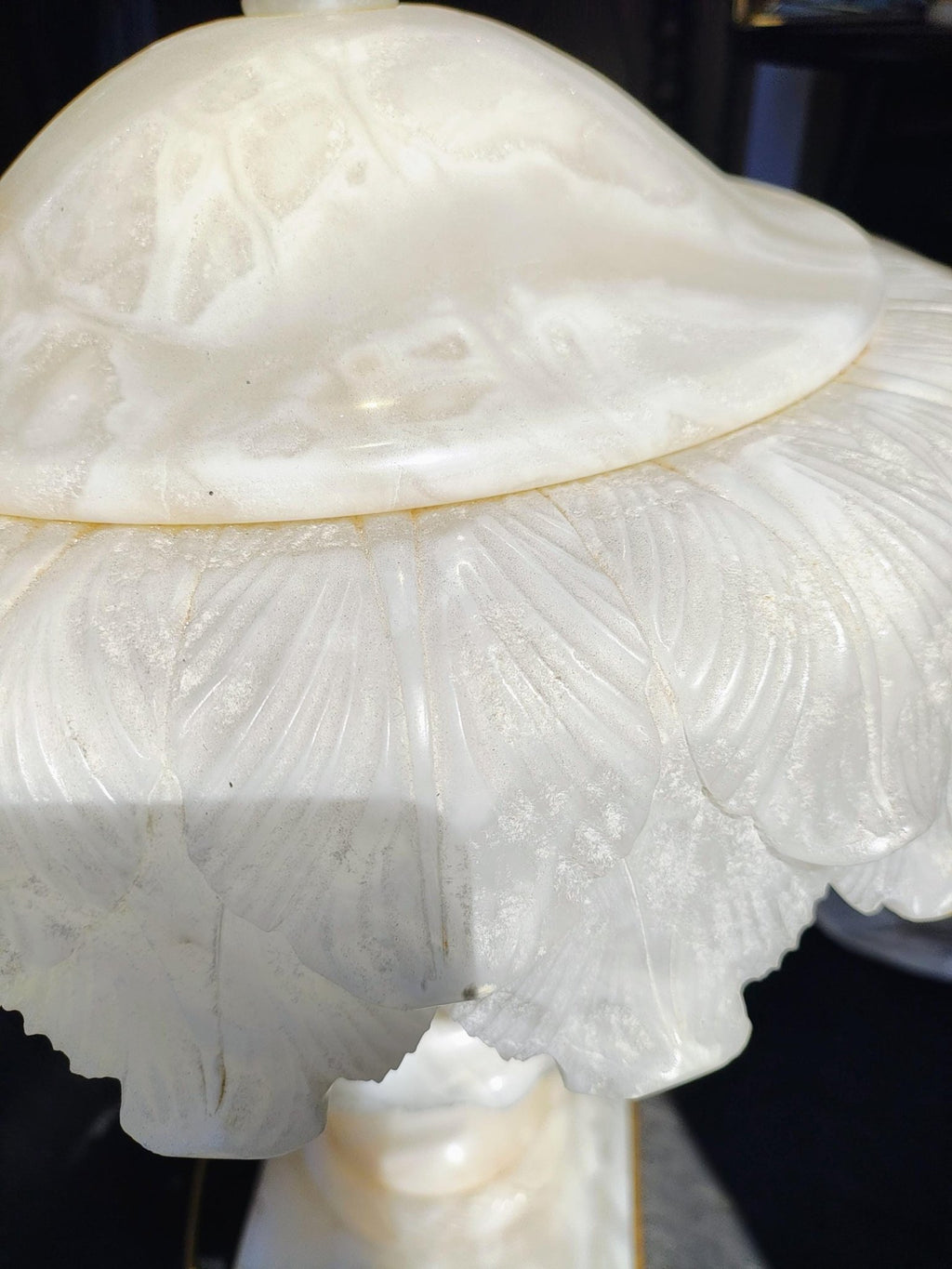 Hand-Carved Alabaster Table Lamp, 31 in. - The Relic Detail