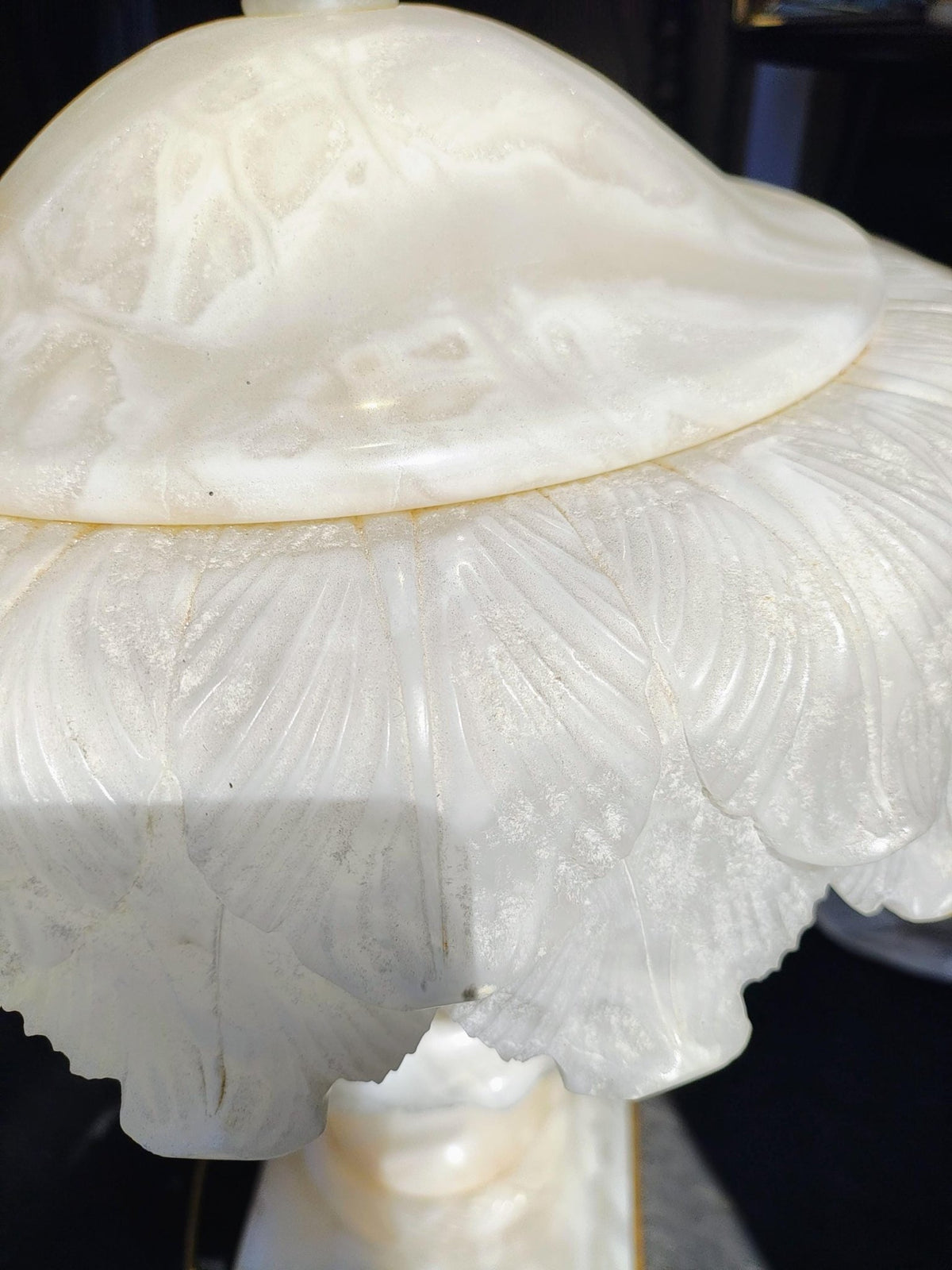 Hand-Carved Alabaster Table Lamp, 31 in. - The Relic Detail