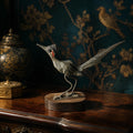 Hand Carved Wood Roadrunner Sculpture Mid Century Modern Southwestern Folk Art Bird - The Relic Detail