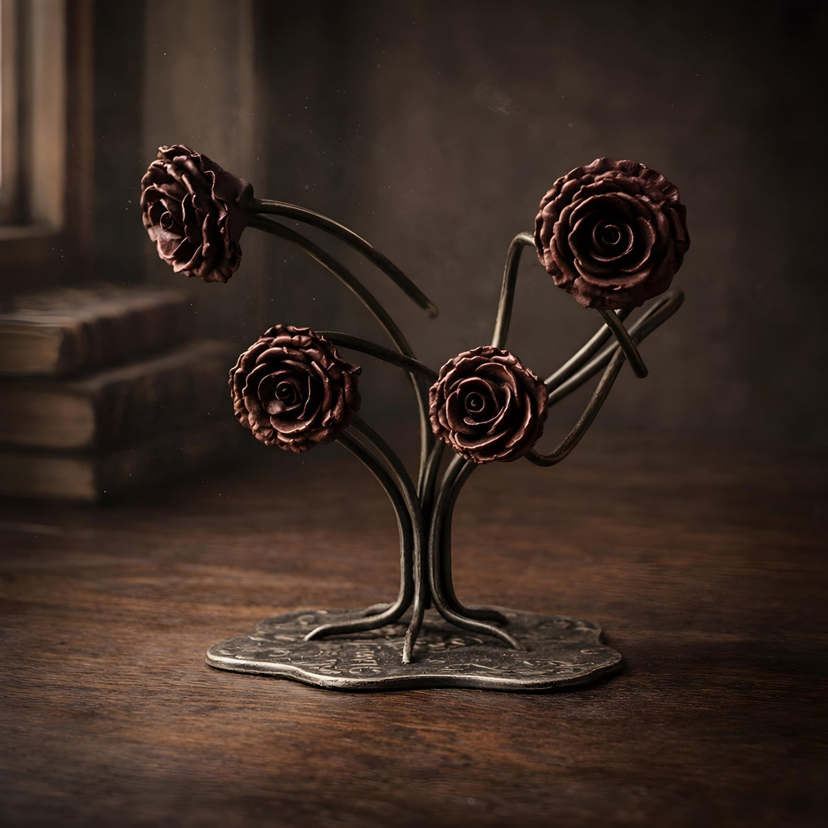 Hand Forged Metal Rose Sculpture - The Relic Detail