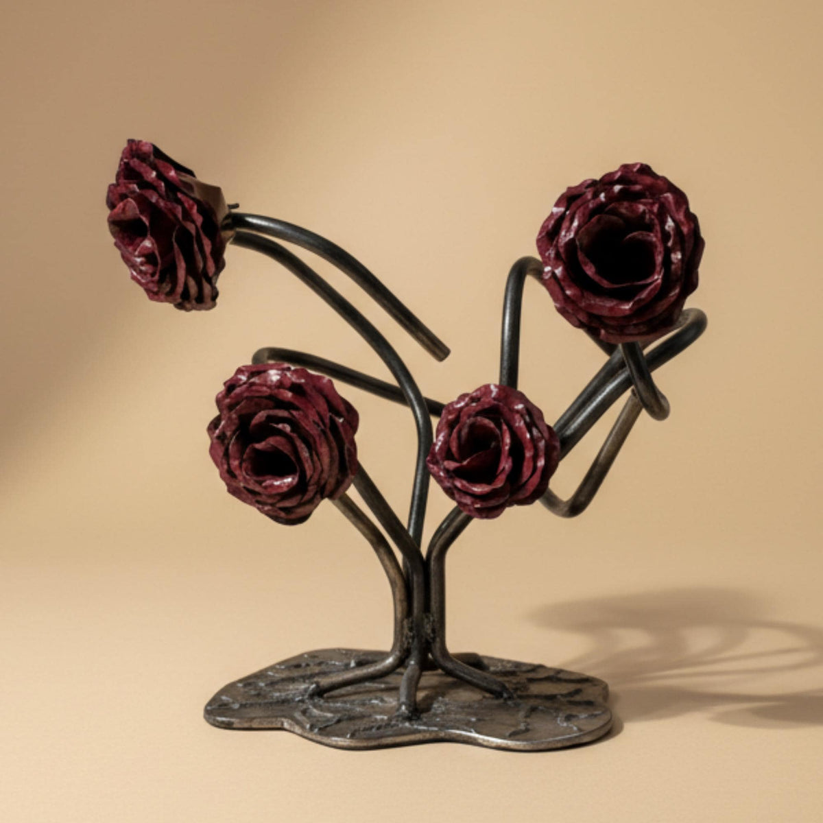 Hand Forged Metal Rose Sculpture - The Relic Detail