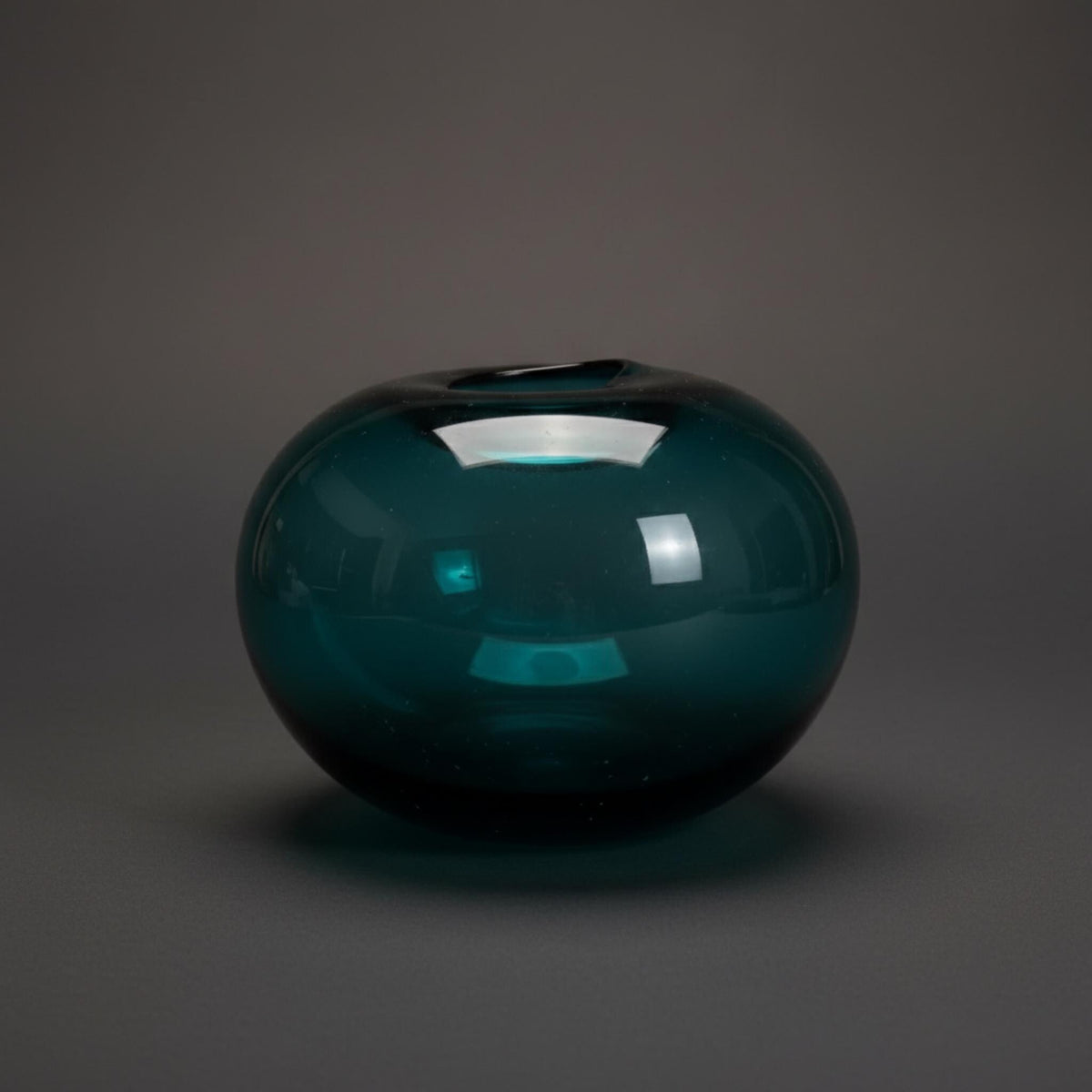 Handcrafted Aquamarine Art Glass Vase - Studio Blown Decorative Home Centerpiece - The Relic Detail