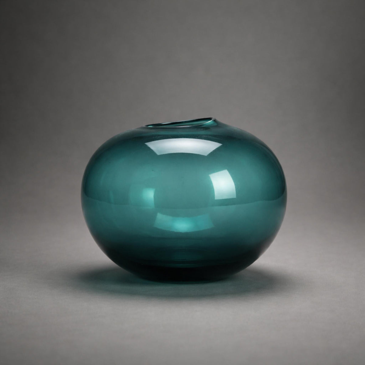 Handcrafted Aquamarine Art Glass Vase - Studio Blown Decorative Home Centerpiece - The Relic Detail