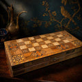 Handcrafted Marquetry Backgammon Set | Syrian Rahhaj Wood Mosaic Board - The Relic Detail